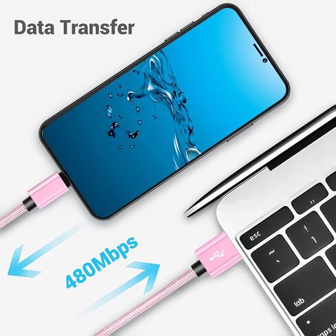 SUMPK Micro USB Cable 1FT[3Pack], Short USB to Micro Braided USB 2.0 Fast Charging and Data Sync Cord for Samsung Galaxy S6 S7 Edge,Moto G5,Sony Xperia Z3 Z5, Power Bank and Android Phone in Saudi Arabia