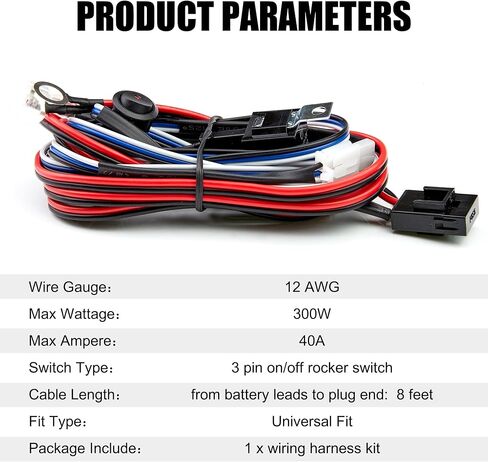 Eyourlife 300W ضوء شريط الأسلاك تسخير 12 قدم 12V DT موصل 1 تسخير الرصاص، تتابع شفرة الصمامات الأسلاك تسخير عدة لشريط ضوء LED على الطرق الوعرة مع مفتاح تشغيل إيقاف التشغيل in Kuwait