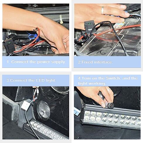 Eyourlife 300W ضوء شريط الأسلاك تسخير 12 قدم 12V DT موصل 1 تسخير الرصاص، تتابع شفرة الصمامات الأسلاك تسخير عدة لشريط ضوء LED على الطرق الوعرة مع مفتاح تشغيل إيقاف التشغيل in Kuwait