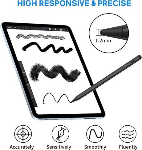 Stylus Pens for Touch Screens, NTHJOYS Active Stylus Pencil for iOS/Android with Magnetic Design Fine Point Stylist Compatible with Apple iPad/Pro/Air/Mini/iPhone/Tablets Writing & Drawing in Kuwait