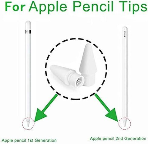 نصائح بديلة متوافقة مع قلم Apple الجيل الأول والثاني (4 عبوات)، سنون قلم Apple عالية الحساسية لقلم Apple، واقي الشاشة مدعوم (أبيض) in Saudi Arabia