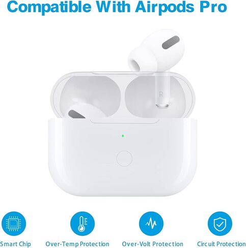 حافظة شحن لاسلكية بديلة من Murcycle متوافقة مع حافظة شحن AirPod Pro، فقط حافظة شاحن Air Pods Pro مع زر مزامنة الاقتران، بدون سماعات أذن in Kuwait