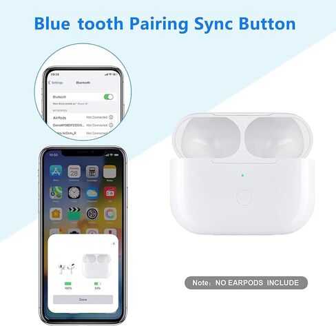 حافظة شحن لاسلكية بديلة من Murcycle متوافقة مع حافظة شحن AirPod Pro، فقط حافظة شاحن Air Pods Pro مع زر مزامنة الاقتران، بدون سماعات أذن in Kuwait
