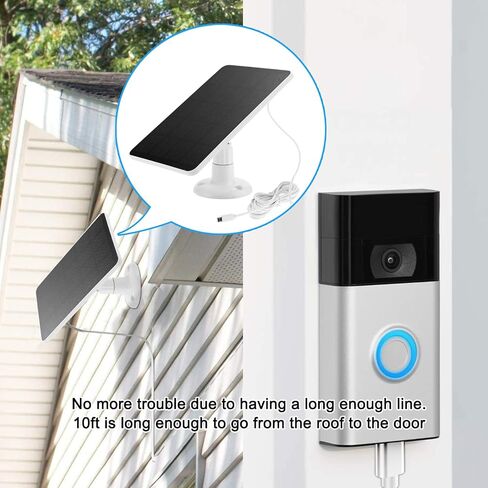شاحن شحن كاميرا لوحة شمسية مكون من 4 قطع مناسب للأمن EufyCam 3C S300/3/2C، Eufycam 2C Pro/Eufy Camera 2/Eufycam 2 Pro، Solocam E E20 E40 S40، Solocam L40 L20 كابل Micro USB Type-C بطول 10 أقدام in Kuwait