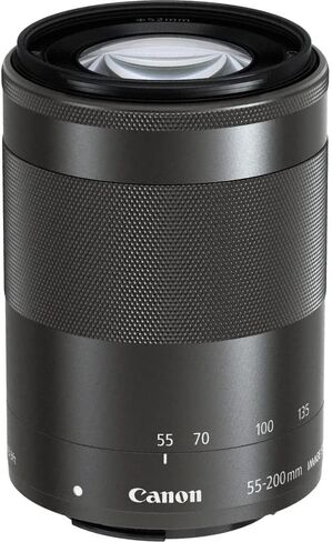 Canon EF-M 55-200mm f/4.5-6.3 is STM Lens (Black) (9517B002) + Filter Kit + Cap Keeper + Cleaning Kit + More (Renewed) in Saudi Arabia