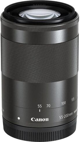 Canon EF-M 55-200mm f/4.5-6.3 is STM Lens (Black) (9517B002) + Filter Kit + Cap Keeper + Cleaning Kit + More (Renewed) in Saudi Arabia