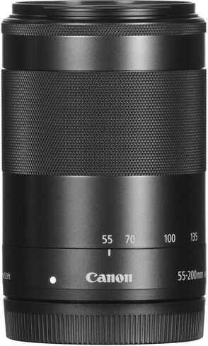 Canon EF-M 55-200mm f/4.5-6.3 is STM Lens (Black) (9517B002) + Filter Kit + Cap Keeper + Cleaning Kit + More (Renewed) in Saudi Arabia
