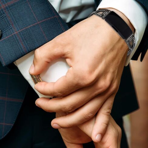 حزام لـ Fitbit Inspire 2 Women، حزام ساعة Aolly ضيق ورفيع بديل مع واقي شاشة واحد، سوار ساعة من حجر الراين على شكل X متوافق مع ساعة Inspire HR/Inspire الذكية in Kuwait