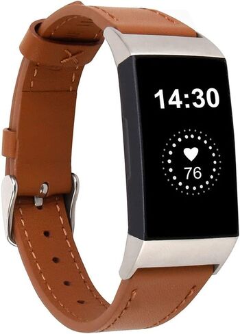 أحزمة جلدية أصلية متوافقة مع أحزمة Fitbit Charge 4 / Charge 3 / Charge 3 SE، أحزمة معصم بديلة رفيعة كلاسيكية للنساء والرجال in Kuwait
