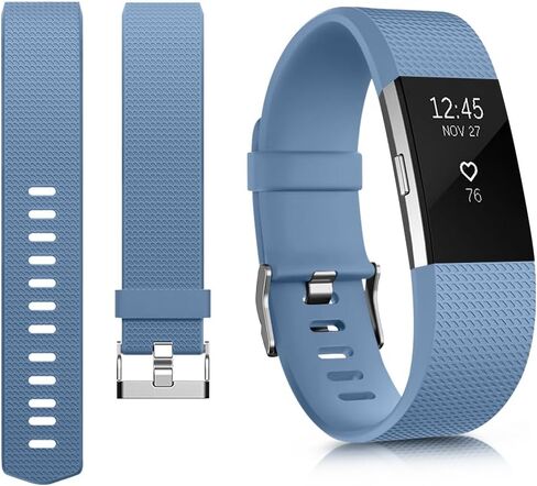 Tobfit 6 PACK Sport Bands Compatible with Fitbit Charge 2 Bands for Women Men, Soft Silicone Waterproof Straps Replacement Wristbands for Fitbit Charge 2 / Charge 2 HR Fitness Tracker in Kuwait