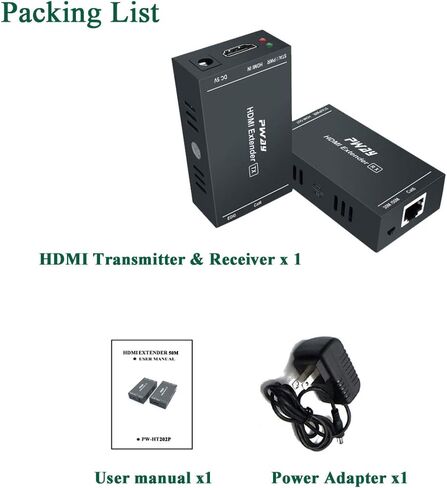 موسع HDMI 1080p@60 هرتز، ثلاثي الأبعاد، عبر كابل Cat5e/Cat6/Cat 7 فردي عالي الدقة غير مضغوط يصل إلى 164 قدمًا (50 مترًا)، يدعم وظيفة EDID وPOC (جهاز الإرسال والاستقبال) in Kuwait