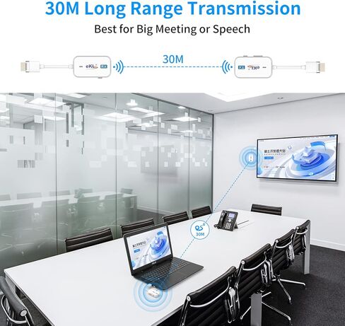 موسع HDMI اللاسلكي eKL 1080P@60 هرتز 98 قدمًا/30 مترًا يدعم 5 جيجا هرتز لبث صوت الفيديو من الكمبيوتر المحمول والكاميرا وصندوق الكابل وNetflix وPS5 إلى جهاز العرض وتوصيل HDTV وتشغيل بدون سائق in Kuwait