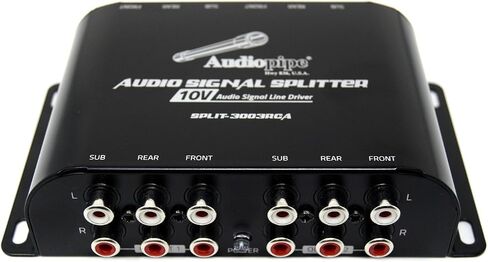 Audiopipe SPLIT3003RCA مضخم صوت متعدد 3 مخرجات Rca مع مشغل خط 10 فولت in Saudi Arabia