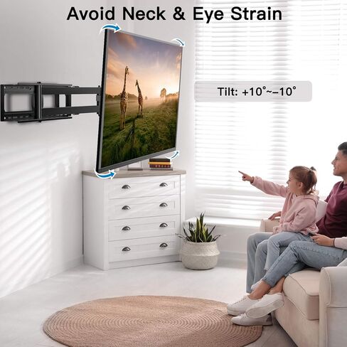 حامل جدار تلفزيون بذراع طويل من PERLESMITH لأجهزة تلفزيون مقاس 50-95 بوصة، حامل تلفزيون طويل بطول 47.64 بوصة، دوران إمالة دوار، حامل تلفزيون بزاوية الحركة الكاملة يناسب Max VESA 800x400 مم، تحميل 132 رطل، 16 بوصة، 18 بوصة، 24 بوصة in Kuwait
