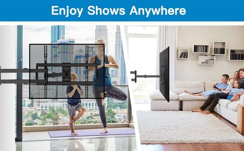 حامل جدار تلفزيون بذراع طويل من PERLESMITH لأجهزة تلفزيون مقاس 50-95 بوصة، حامل تلفزيون طويل بطول 47.64 بوصة، دوران إمالة دوار، حامل تلفزيون بزاوية الحركة الكاملة يناسب Max VESA 800x400 مم، تحميل 132 رطل، 16 بوصة، 18 بوصة، 24 بوصة in Kuwait