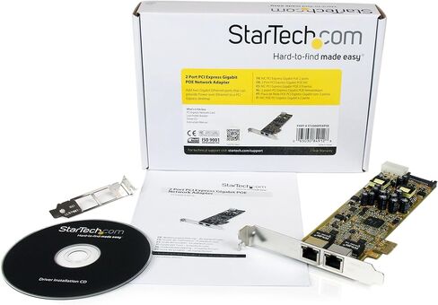 بطاقة StarTech.com ذات 4 منافذ Gigabit PoE (الطاقة عبر الإيثرنت) - بطاقة شبكة PCIe - PoE / PoE+ ما يصل إلى 25 وات لكل منفذ - PCIe NIC - بطاقة Gigabit Ethernet (ST4000PEXPSE) in Kuwait