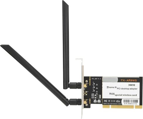 بطاقة Dilwe TX-AR9WS AR9220 PCIe WiFi، بطاقة شبكة WiFi لاسلكية 300 ميجابت في الثانية مع هوائيين، محول 802.11b/g/n PCI Express Wi-Fi لنظام Win XP/WIN7/WIN8/WIN10، يدعم شبكة WiFi مشتركة in Saudi Arabia