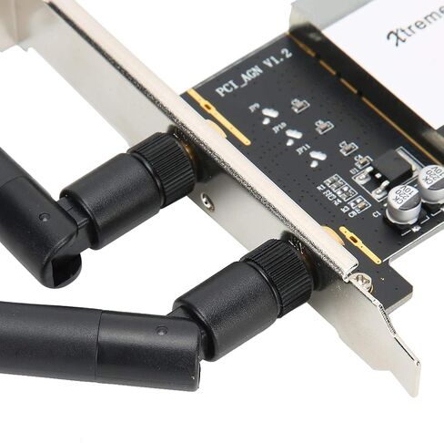 بطاقة Dilwe TX-AR9WS AR9220 PCIe WiFi، بطاقة شبكة WiFi لاسلكية 300 ميجابت في الثانية مع هوائيين، محول 802.11b/g/n PCI Express Wi-Fi لنظام Win XP/WIN7/WIN8/WIN10، يدعم شبكة WiFi مشتركة in Saudi Arabia