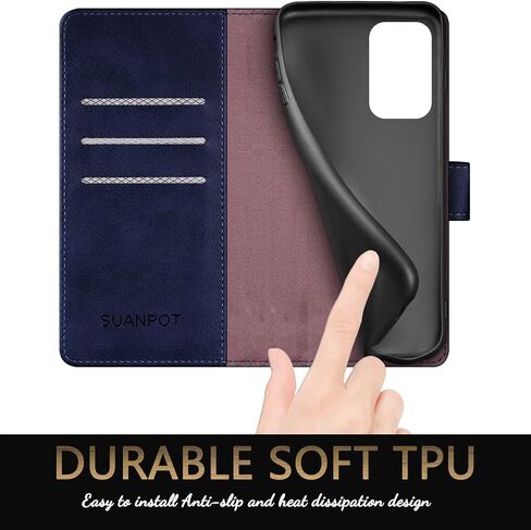 SUANPOT for Samsung Galaxy A23 5G Wallet case with RFID Blocking Credit Card Holder,Flip Book PU Leather Protective Cover Women Men for Samsung A23 Phone case Black in Saudi Arabia