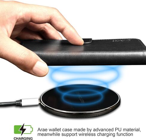 Arae Case for Samsung Galaxy PU Leather Wallet Case Cover (S10-6.1 inch, Black) in Saudi Arabia