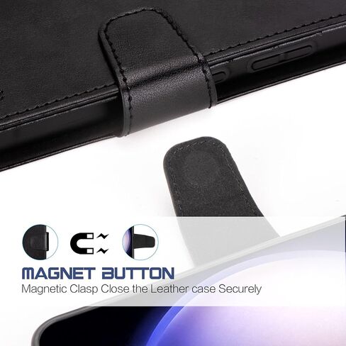 Arae Case for Samsung Galaxy PU Leather Wallet Case Cover (S10-6.1 inch, Black) in Saudi Arabia