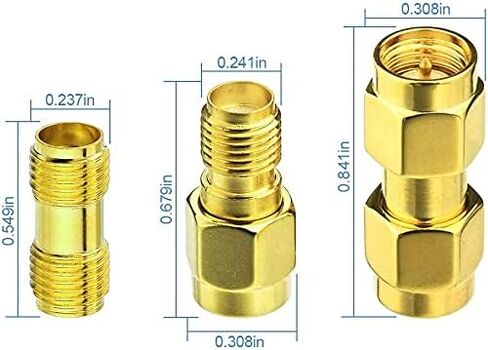 Superbat RF محوري SMA ذكر إلى SMA أنثى حاجز RG174 9.8ft كابل + 3 قطع RF Coax SMA طقم محول لمعدات SDR هوائي هام راديو، 3G 4G LTE هوائي، ADS-B، GPS وغيرها in Kuwait