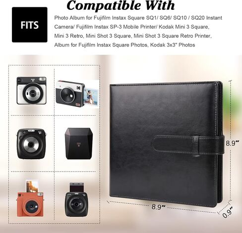 288 Pockets Photo Album for Fujifilm Instax Square SQ1/SQ6/SQ10/SQ20 Camera, Kodak Mini 3 Square,Mini Shot 3 Square, Mini Shot 3 Square Printer, Album for Instax Square Photo, Kodak 3x3" Photo in Kuwait