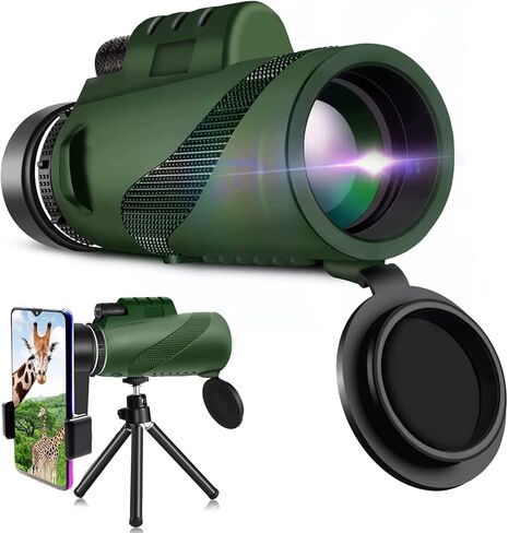 BLACKICE 40X60 Monocular Telescope High Power for Smartphone, Monocular for Adult with BAK-4 Prism for Hunting Wildlife Bird Watching Travel Camping Hiking in Kuwait