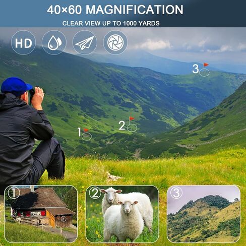 BLACKICE 40X60 Monocular Telescope High Power for Smartphone, Monocular for Adult with BAK-4 Prism for Hunting Wildlife Bird Watching Travel Camping Hiking in Kuwait