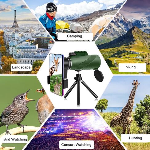 BLACKICE 40X60 Monocular Telescope High Power for Smartphone, Monocular for Adult with BAK-4 Prism for Hunting Wildlife Bird Watching Travel Camping Hiking in Kuwait