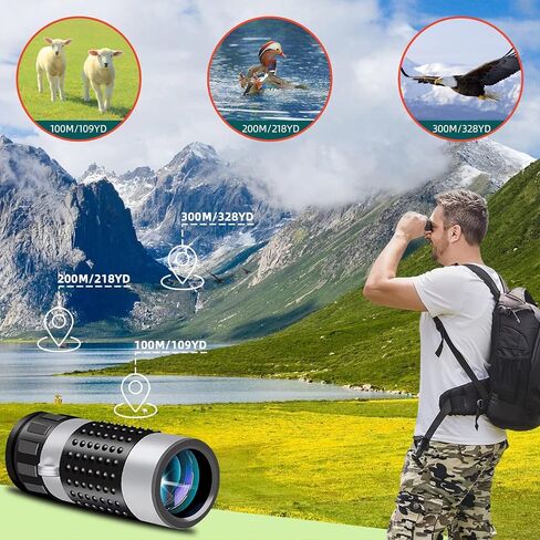 Monocular Telescope - High Definition Weatherproof Pocket Telescope - Includes Compact Monocular, Neck Strap & Cleaning Cloth, Monoculars for Adults High Powered in Saudi Arabia
