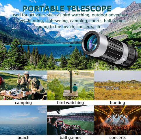 Monocular Telescope - High Definition Weatherproof Pocket Telescope - Includes Compact Monocular, Neck Strap & Cleaning Cloth, Monoculars for Adults High Powered in Saudi Arabia