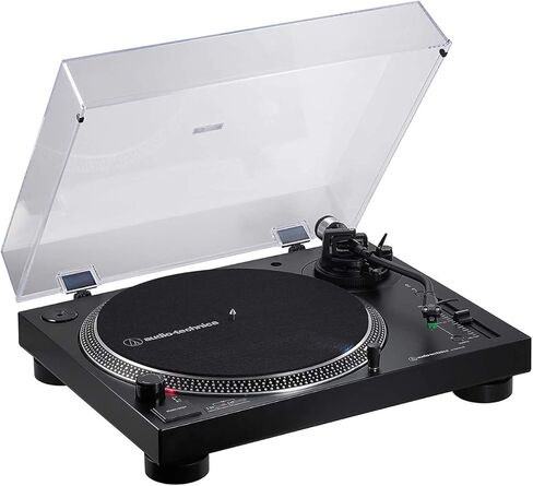 Audio Technica AT-LP120XBT-USB Bluetooth Wireless Direct-Drive USB Turntable Bundle with Bluetooth Monitor Speakers, Turntable Stylus Scale, and Cleaning Brush (4 Items) in Kuwait