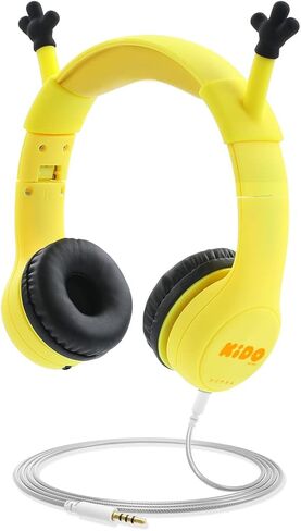 سماعات رأس Mumba Kids مع أذنين VoliDog، سماعات رأس سلكية فوق الأذن مع وظيفة مشاركة الموسيقى، حماية محدودة للسمع بحجم 85 ديسيبل، مادة آمنة غذائيًا، مقبس 3.5 مم (HS01) سماعة رأس للأطفال in Kuwait