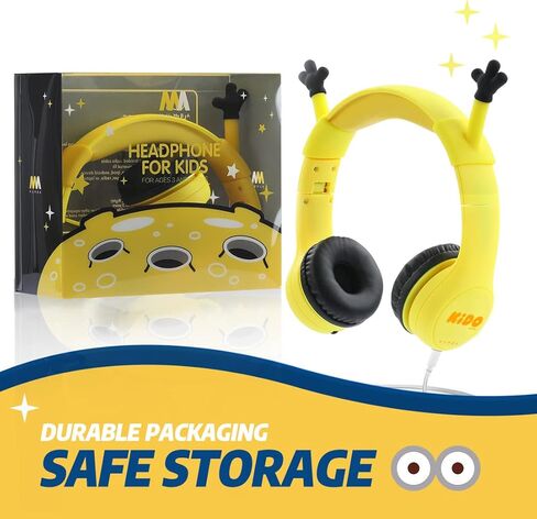 سماعات رأس Mumba Kids مع أذنين VoliDog، سماعات رأس سلكية فوق الأذن مع وظيفة مشاركة الموسيقى، حماية محدودة للسمع بحجم 85 ديسيبل، مادة آمنة غذائيًا، مقبس 3.5 مم (HS01) سماعة رأس للأطفال in Kuwait