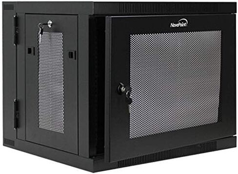 NavePoint 9U Server Cabinet with Hinged Back - 17.7" Deep, 9U Server Rack Enclosure with Locking Perforated Door, Wall Mount Rack with Removable Side Panels, 9U Network Cabinet, Pre-Assembled in Saudi Arabia
