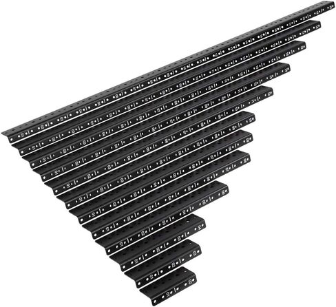 NavePoint 18U Vertical Rack Rail Pair DIY Kit with Hardware, Black in Saudi Arabia