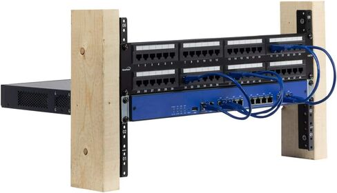 NavePoint 18U Vertical Rack Rail Pair DIY Kit with Hardware, Black in Saudi Arabia