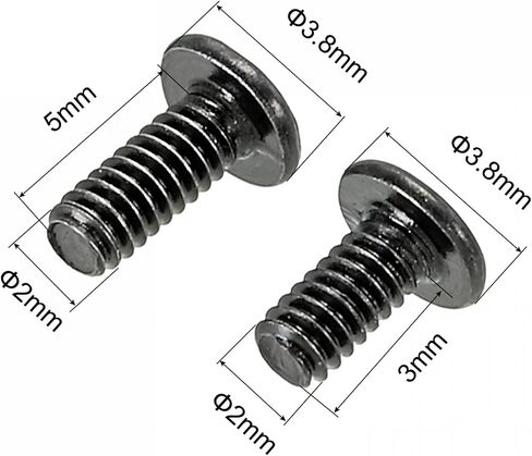 Uxcell مسامير فيليبس ذات الرأس المسطح M2x3mm M2x5mm مسامير متنوعة من الفولاذ الكربوني للكمبيوتر المحمول مجموعة واحدة in Saudi Arabia