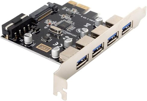 Cablecc USB 3.0 Front Panel Header 5Gbps 19Pin 20Pin to PCI-E 1X Express Card VL805 Adapter for Desktop Computer Motherboard in Kuwait