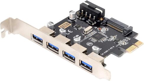 Cablecc USB 3.0 Front Panel Header 5Gbps 19Pin 20Pin to PCI-E 1X Express Card VL805 Adapter for Desktop Computer Motherboard in Kuwait