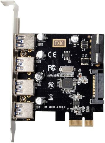 Cablecc USB 3.0 Front Panel Header 5Gbps 19Pin 20Pin to PCI-E 1X Express Card VL805 Adapter for Desktop Computer Motherboard in Kuwait