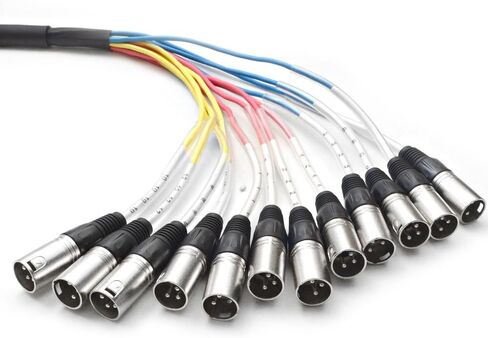 Seismic Audio - 12 Channel XLR Snake Cable - 10 Feet Long - Pro Audio Snake for Live Live, Recording, Studios, and Gigs - Patch, Amp, Mixer, Audio Interface 5' in Saudi Arabia