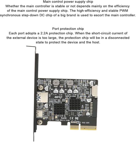 عداد بطاقة PCIE PCIE 3.0 إلى USB3.0، شريحة التحكم الرئيسية Vl822، عرض النطاق الترددي 16Gt/S، مصدر طاقة منفذ USB، ناقل حركة عالي السرعة 10 جيجا بايت في الثانية، شريحة حماية 2.2 أمبير in Kuwait