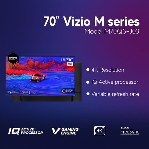 VIZIO 70" M-Series, Class 4K HDR10+ Smart TV, Quantum Color, V-Gaming Engine, AMD FreeSync, AirPlay Chromecast Built-in + Free Wall Mount (No Stands), M70Q6-J03 (Renewed) in Saudi Arabia