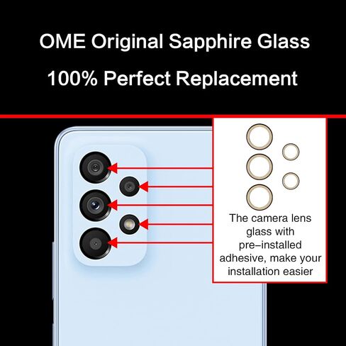 2PCS Galaxy A53 Back Rear Camera Lens Glass Replacement, ASDAWN Back Lens Glass for Samsung Galaxy A53 6.5 inches All Carriers with Free Lens Film + Installation Manual + Repair Tool Set in Saudi Arabia