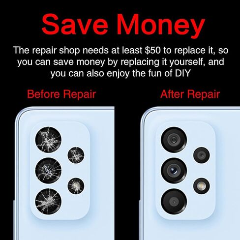 2PCS Galaxy A53 Back Rear Camera Lens Glass Replacement, ASDAWN Back Lens Glass for Samsung Galaxy A53 6.5 inches All Carriers with Free Lens Film + Installation Manual + Repair Tool Set in Saudi Arabia