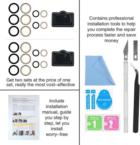 2PCS Galaxy A53 Back Rear Camera Lens Glass Replacement, ASDAWN Back Lens Glass for Samsung Galaxy A53 6.5 inches All Carriers with Free Lens Film + Installation Manual + Repair Tool Set in Saudi Arabia