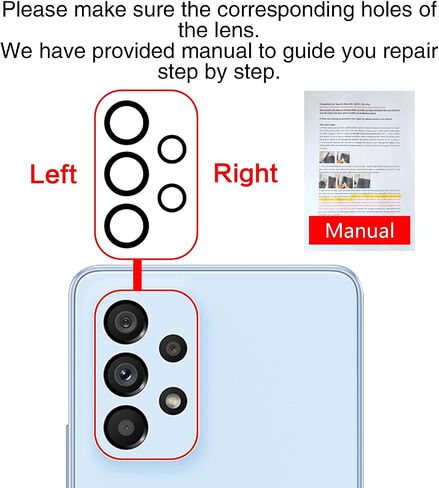 2PCS Galaxy A53 Back Rear Camera Lens Glass Replacement, ASDAWN Back Lens Glass for Samsung Galaxy A53 6.5 inches All Carriers with Free Lens Film + Installation Manual + Repair Tool Set in Saudi Arabia