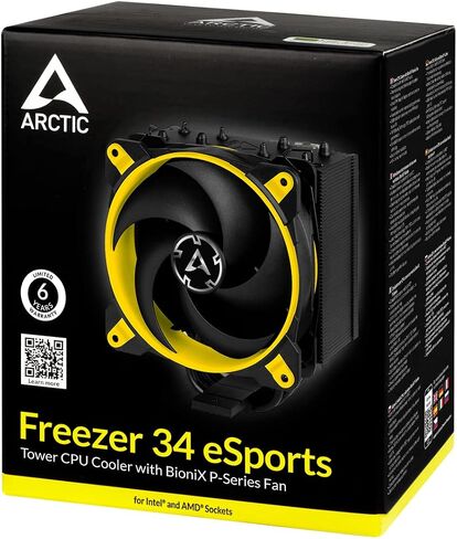 ARCTIC Freezer 34 Esports - Tower CPU Cooler with BioniX P-Series case Fan, 120 mm PWM Fan, for Intel and AMD Socket, LGA1700 Compatible - White in Kuwait